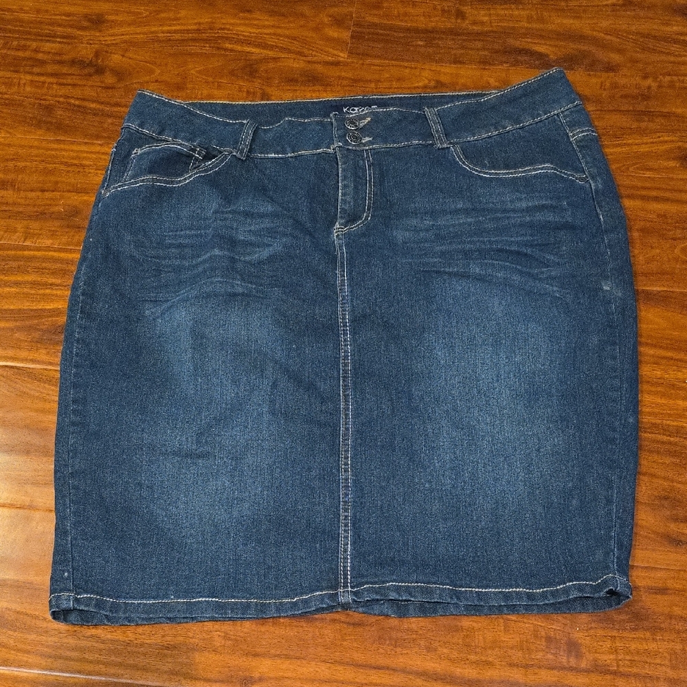 Classic Denim Pencil Skirt - Picture 1 of 4